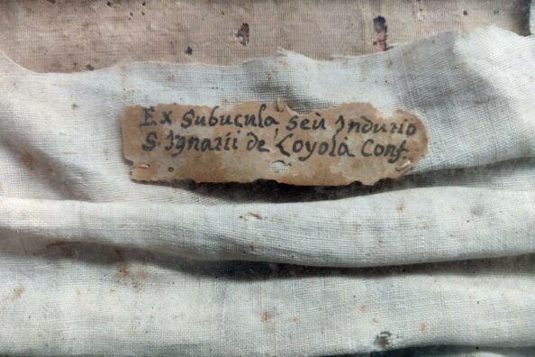Fragment of an under-garment belonging to Saint Ignatius of Loyola, founder of the Society of Jesus - document preserved in the Historical Archives of the Jesuit Euro-Mediterranean Province in Rome