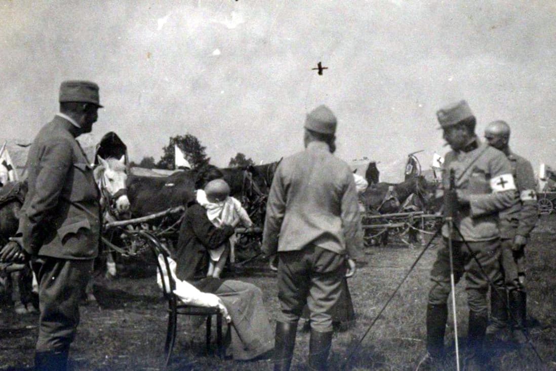Soldiers with civilians and children in Ukraine, ca. 1915 - Historical Archives - Jesuits, Euro-Mediterranean Province