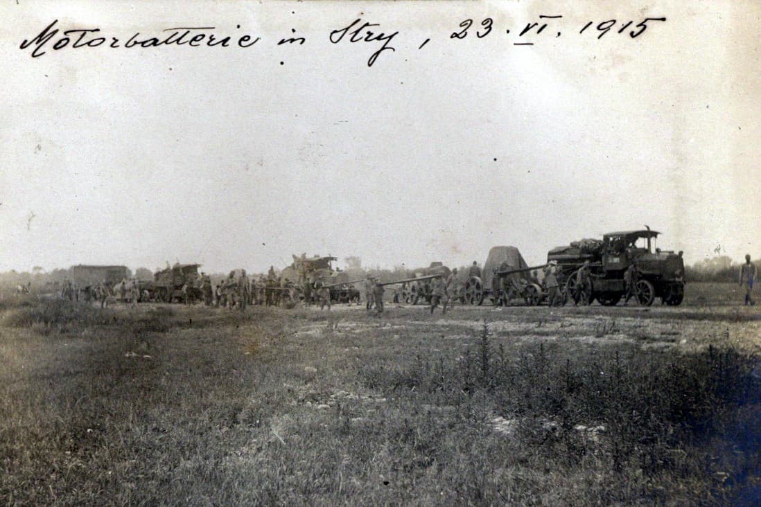 Column of soldiers and mechanical means in motion in Ukraine, dated 23/06/1915 - Historical Archives - Jesuits, Euro-Mediterranean Province