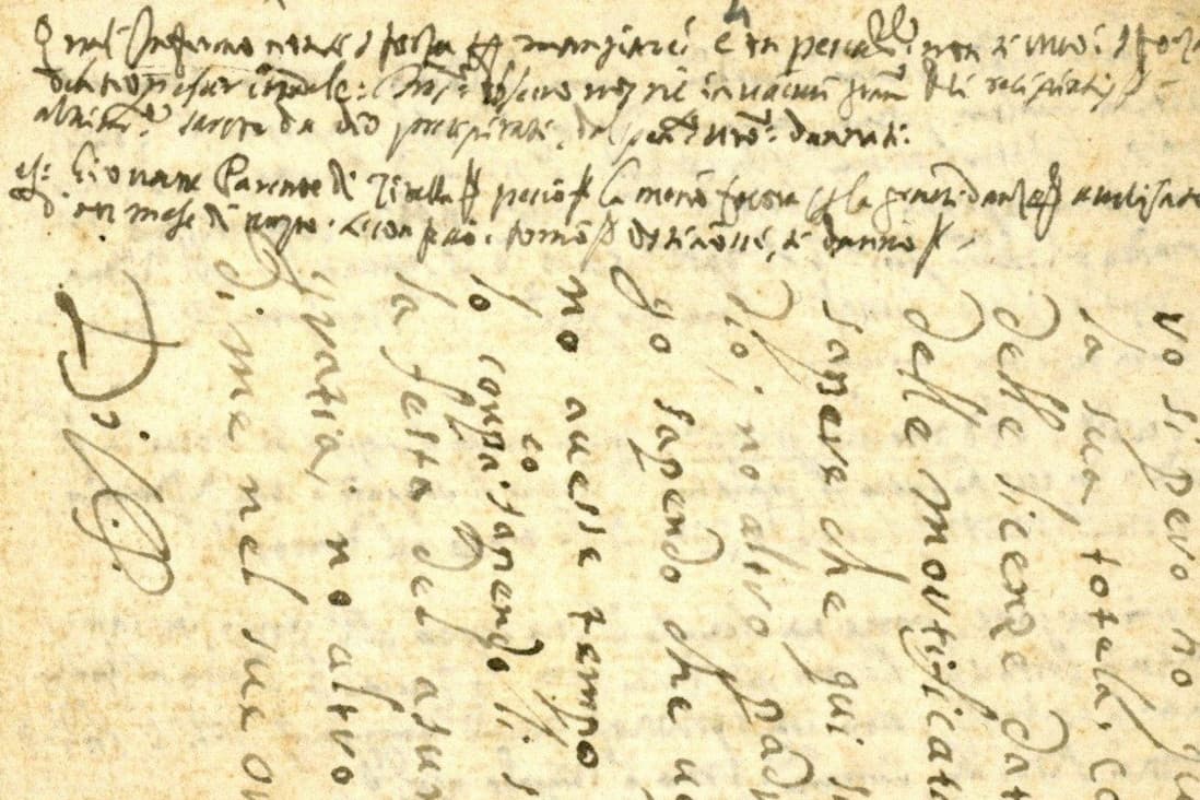 Particolare di una lettera del gesuita San Francesco de Geronimo - Archivio Storico della Provincia Euro-Mediterranea della Compagnia di Gesù