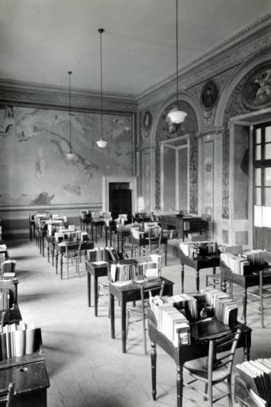 Internal view of Sala Ciampi at Villa Mondragone - Historical Archives - Jesuits, Euro-Mediterranean Province