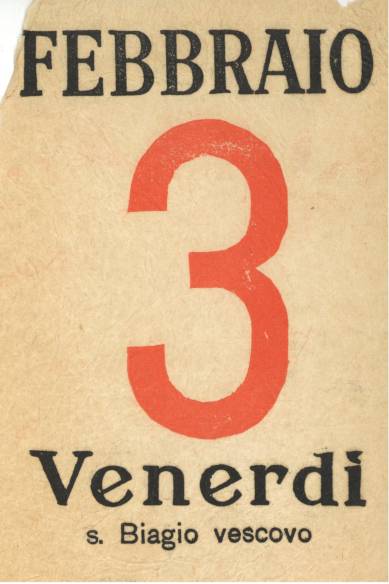 Page from a calendar, used as a bookmark by a Jesuit