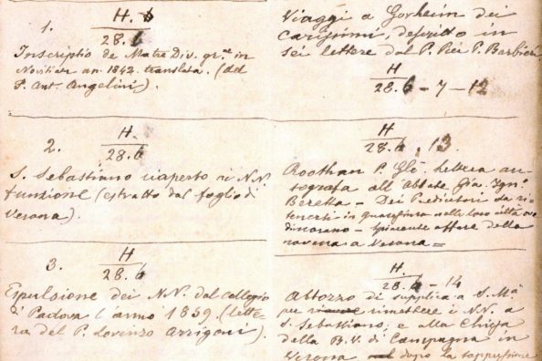 Particolare di un inventario precedente il 1