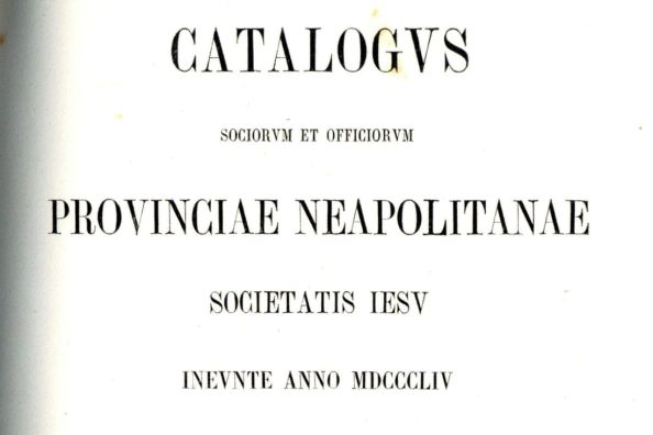 Title page for the 1854 Catalogue of the Neapolitan Province