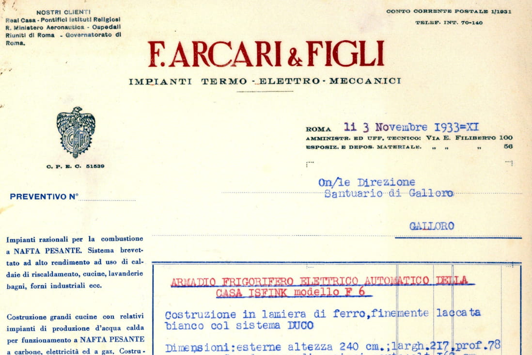 Supplier quote for the Galloro residence - Historical Archives - Jesuits, Euro-Mediterranean Province