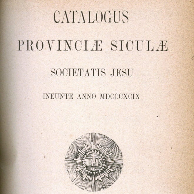 Cover of the Sicilian Province catalog for 1899