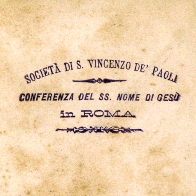 Stamp of the Società di S. Vincenzo de' Paoli